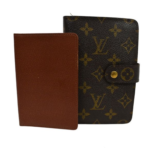 LOUIS VUITTON Logo Porte Papier Zip Bifold Wallet Monogram Brown M61207 67BW169 - Picture 1 of 10
